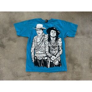Upper Playground John Wayne and Lil Wayne Graphic Tee Blue Sz M
